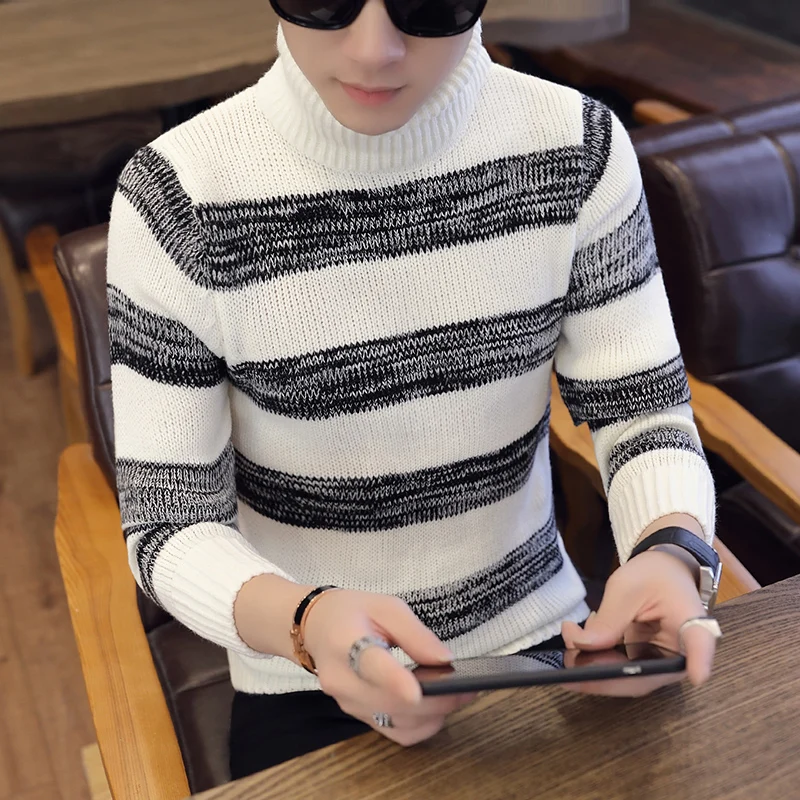 2018 пуловер мужской черный свитер и Водолазка с длинным рукавом han edition модная