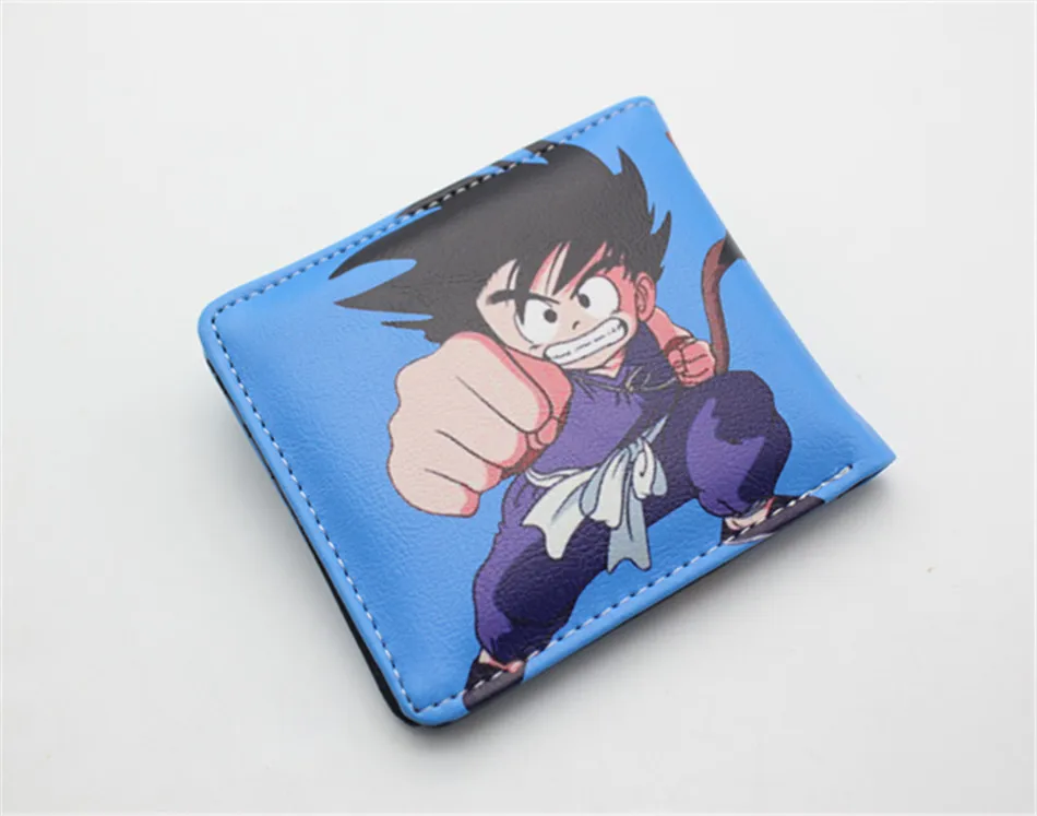 Аниме Dragon Ball и super Goku Роши короткий бумажник для маленьких мальчиков и девочек Для Мужчин's Кошелек двойного сложения держатель для карт слойная кожа мультфильм печати кнопка кошелек