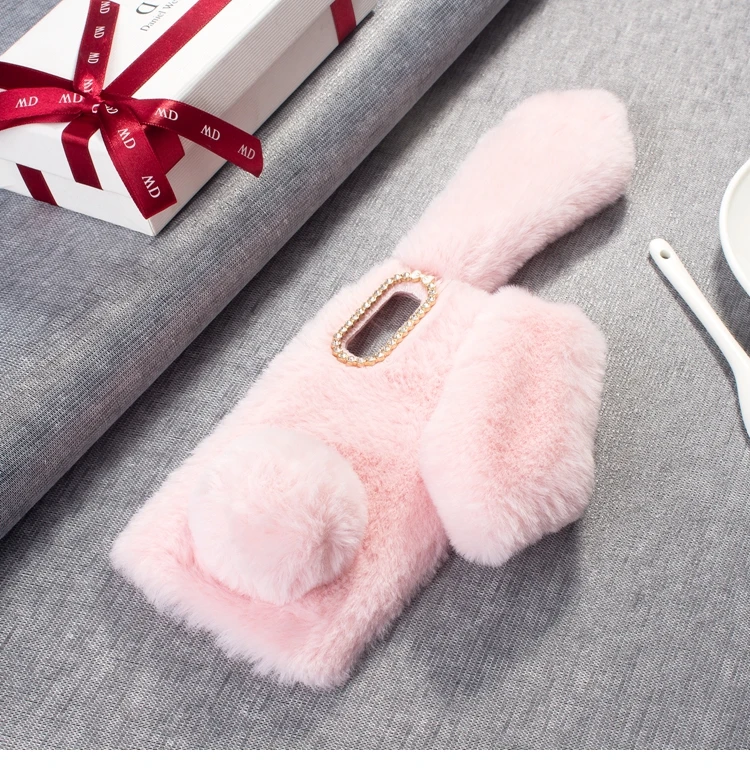 Милый кролик, теплый мех, шикарный чехол плюшевый кролик для Coque samsung Galaxy A50, чехол для Etui samsung A50 A 50 SM-A505F, чехол