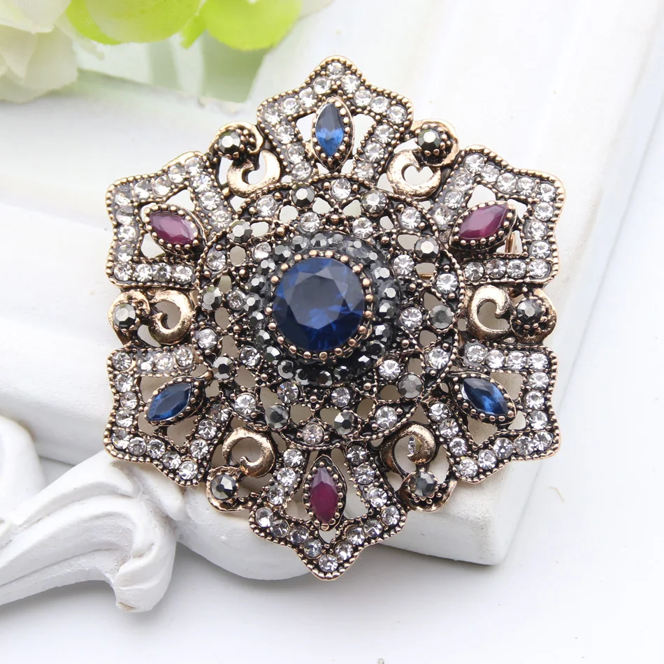 Трендовый дизайн брошь подвеска двойного назначения Марокко золотого цвета