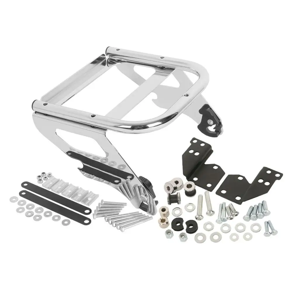 Chrome Мотоцикл Solo Tour Pak стойка+ док-оборудование комплект для Harley Touring Road King Street Glide Road Glide 1997-2008 2007 - Цвет: Chrome