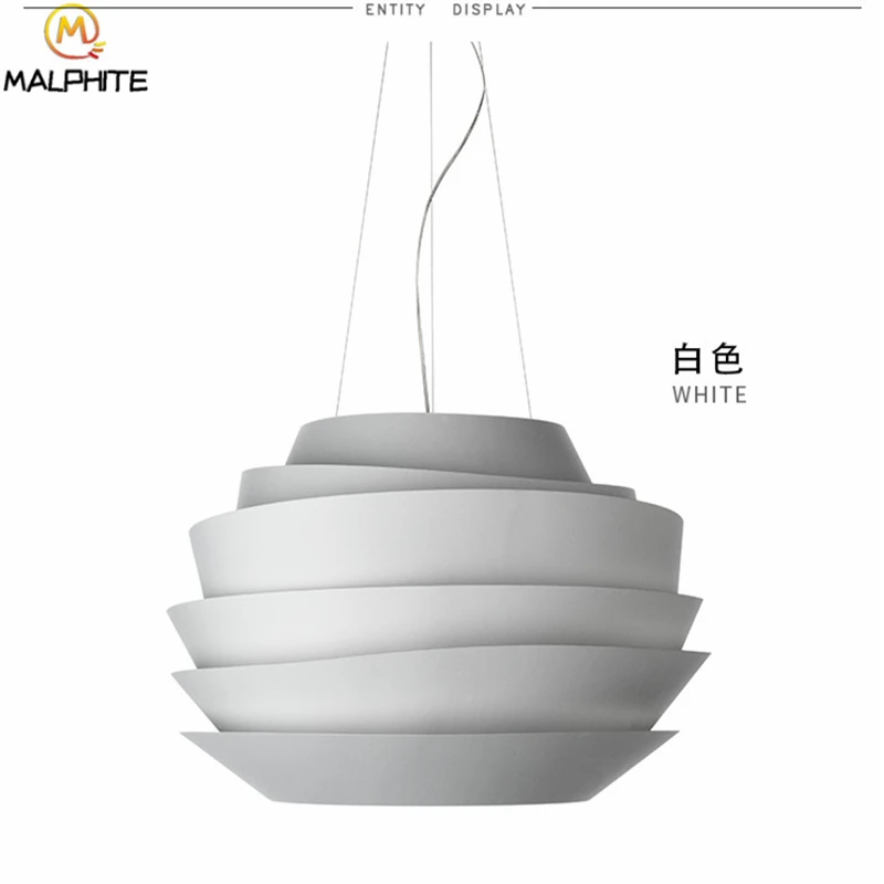 Скандинавский Декор светодиодный подвесной светильник Foscarini Soleil волна белый/розовый/синий Гостиная Подвесные лампы подвесные светильники Освещение - Цвет корпуса: Белый