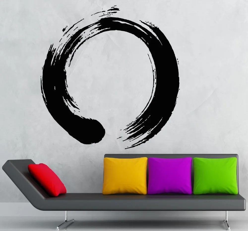 Съемная виниловая круглая наклейка Enso Zen буддизм каллиграфия Япония настенные