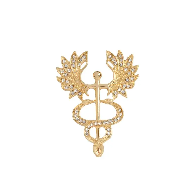 Caduceus-gold Шприц для пробирки Aambulance, кровяное давление в тестовых контактах ines, медицинские ювелирные изделия MD, подарок для доктора медсестры, медицинские школьные украшения - Окраска металла: Caduceus-gold