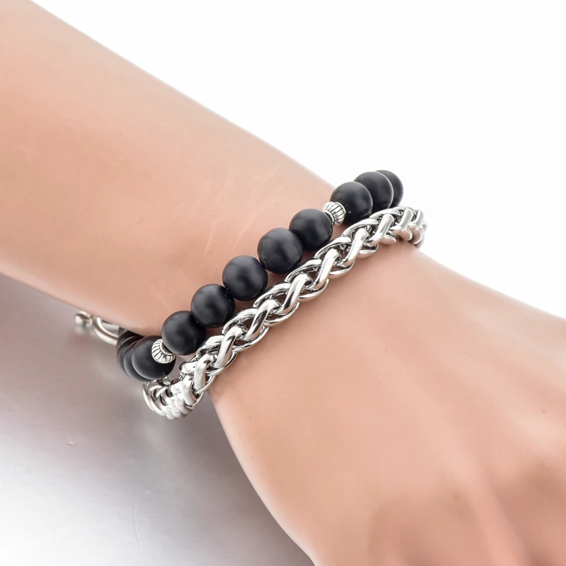 TOUCHEART Черный Кристалл DIY браслет ручной работы из бисера нержавеющей стали и
