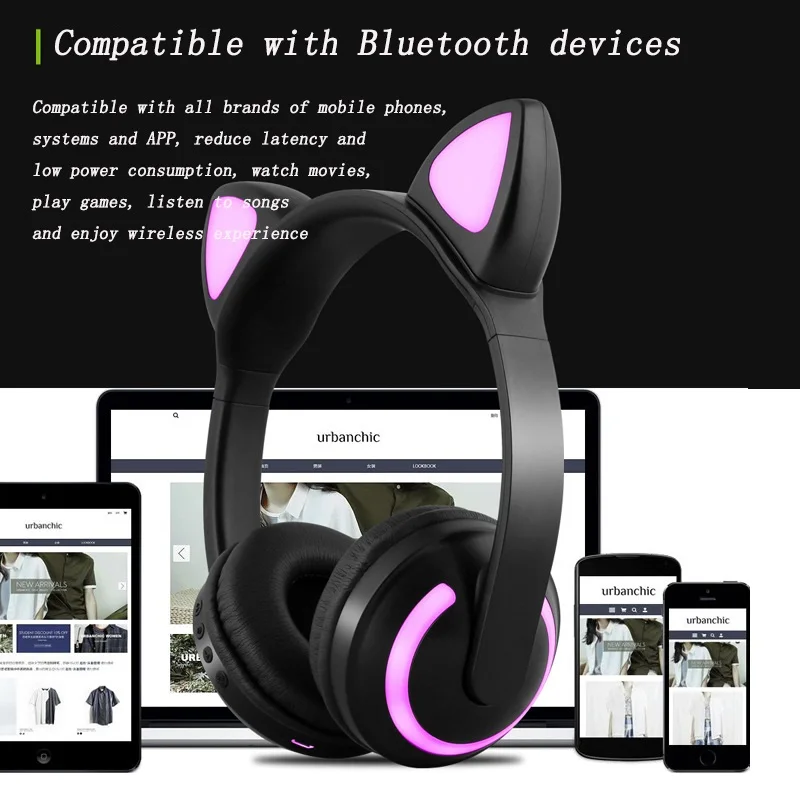 Bluetooth наушники, гарнитура, стерео беспроводные наушники, Bluetooth гарнитура Cat с микрофоном для мобильного телефона, ПК, музыки, игр