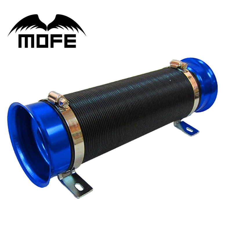 Новый синий Универсальный 76 мм забора воздуха индукционные комплект Гибкая