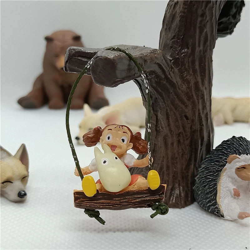 Милые Мультяшные девушки качели мой сосед Kawaii Тоторо Террариум аниме сказочные