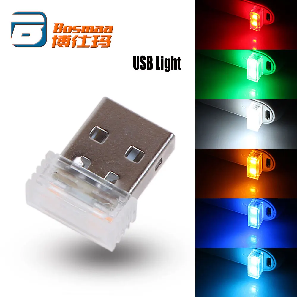 Акция BOSMAA 100 шт. USB мини LED интерьерные автомобильные атмосферные огни