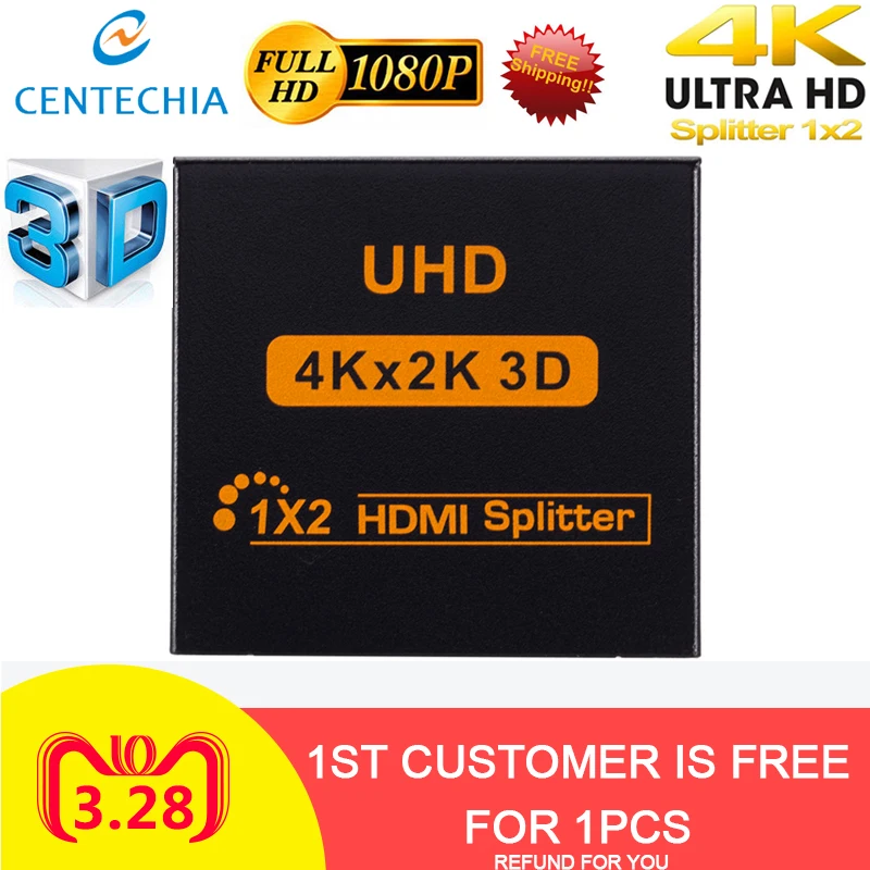 1080 P 1 в 2 Переключатель HDMI, 3 порта 4 K* 2 K сплиттер высококлассная коробка адаптера конвертера Ultra HD для DVD набор для HDTV-top Box