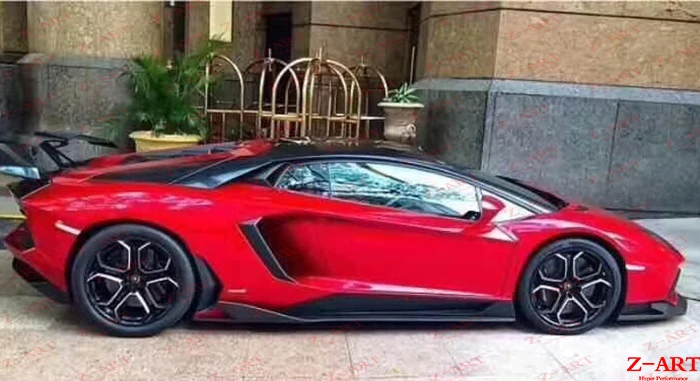 ZH углеродное волокно боковых юбок для Lamborghini LP700 2011 2017 боковой губа Lamboghini Aventador