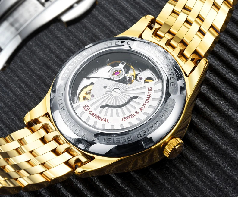 

Switzerland Famous Brand Top Mens Watches Luxury Gold Rhinestone Watch Automatic Mechanical Golden Steel Men Clock Sapphire