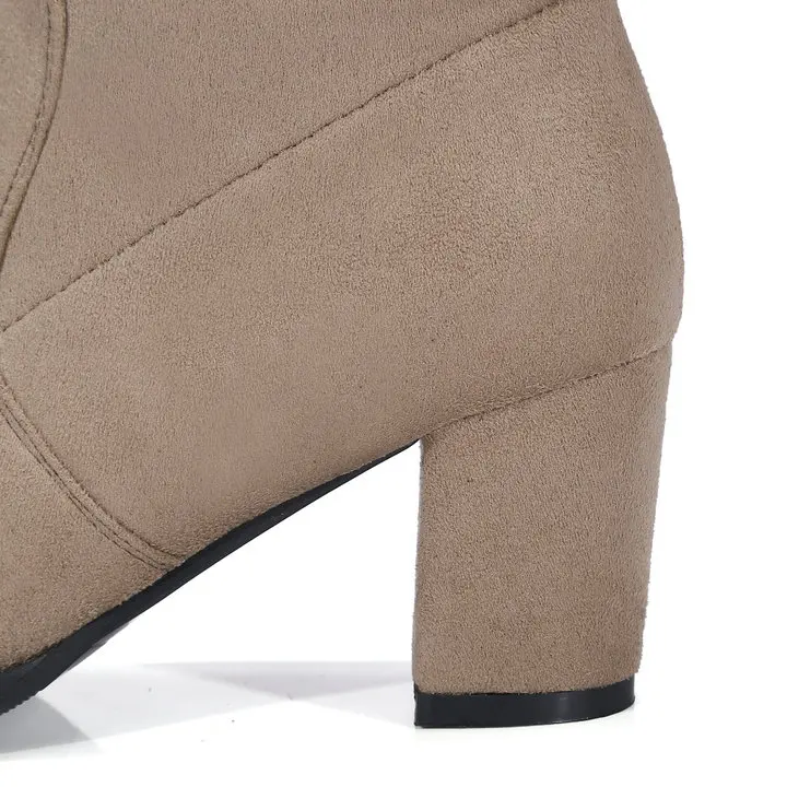 Новинка 2020 облегающие сапоги из искусственной замши привлекательные Женские