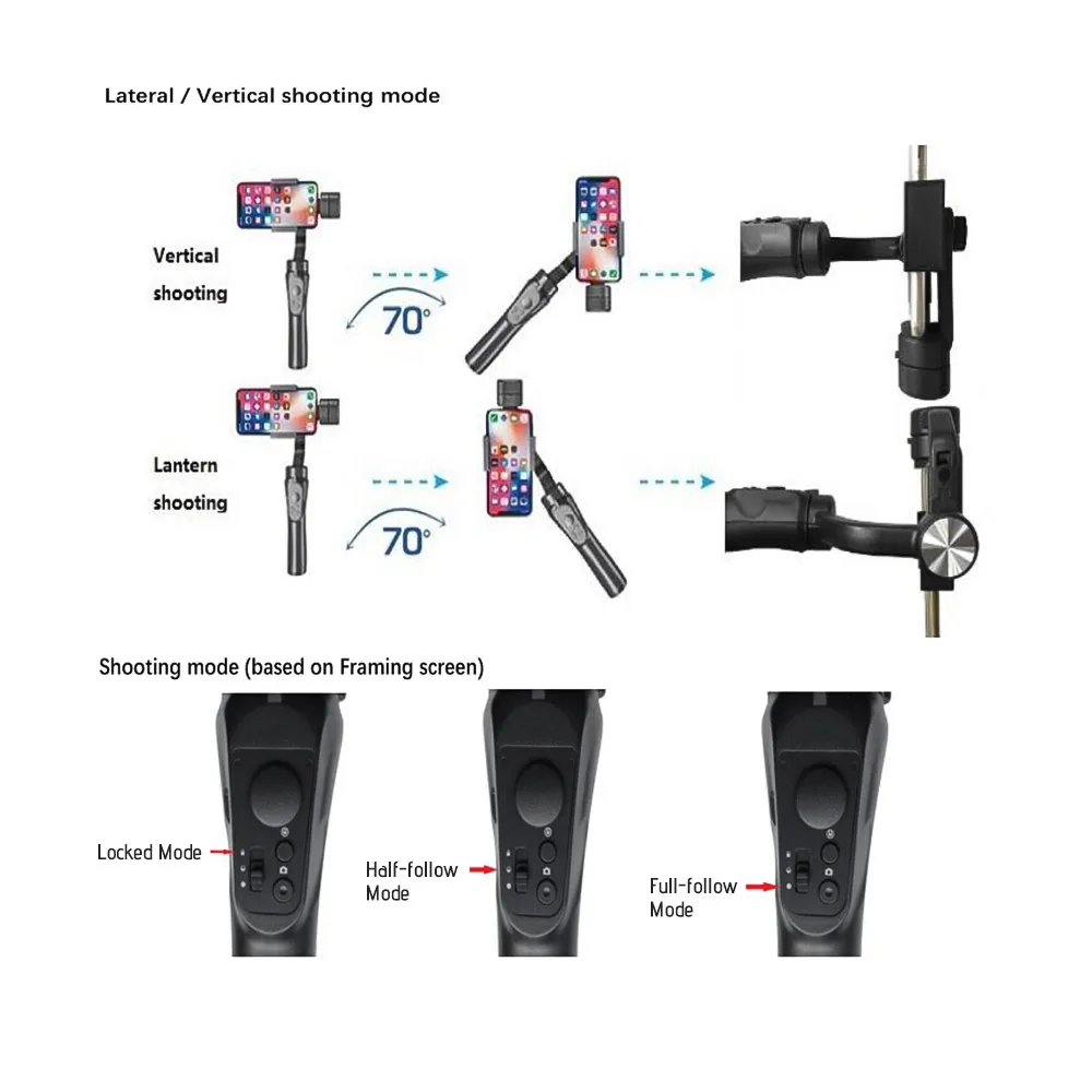 Стабилизатор steadycam аксессуары 3 осевой Ручной смартфон встроенный литиевый