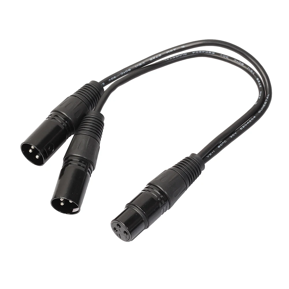 3 контактный разъем XLR Мама на двойной 2 штекера папа Y образный разветвитель