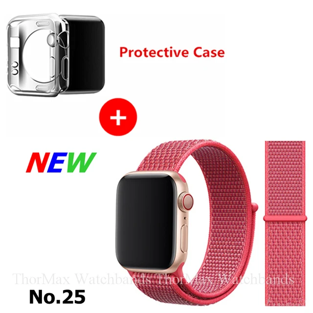 25-Hibiscus Ремешок для Apple Watch Series 4 3 2 1 38 мм 42 мм нейлоновый мягкий дышащий браслет сменный ремешок Спортивная петля для iwatch 4 40 мм 44 мм - Цвет ремешка: 25-Hibiscus