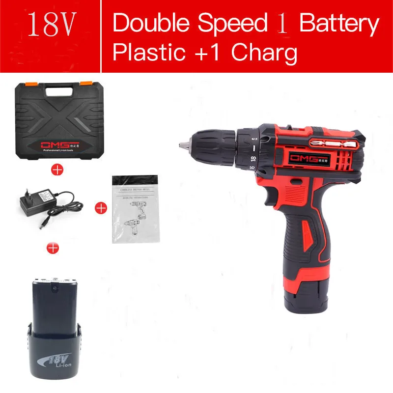 18V-SET3 18 в Электрическая Дрель аккумуляторная отвертка литиевая батарея Мини дрель аккумуляторная отвертка электроинструменты Аккумуляторная дрель - Цвет: 18V-SET3