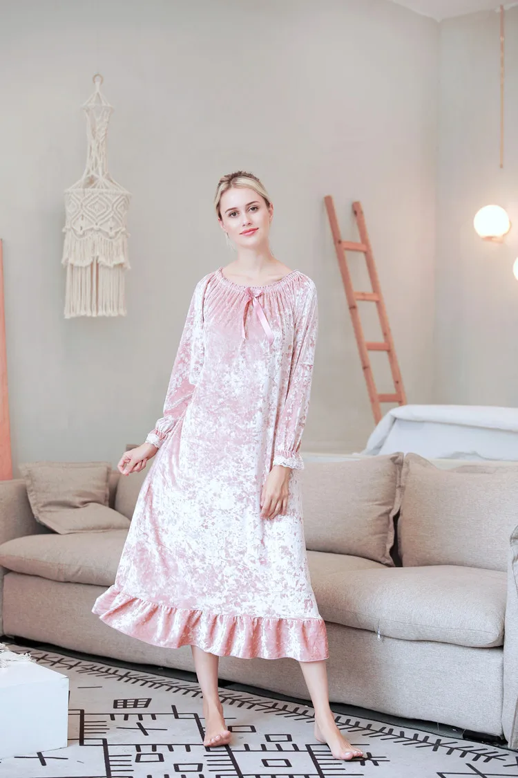 Fdfklak M XXL размера плюс Осенняя Новая женская ночная рубашка Женское ночное белье