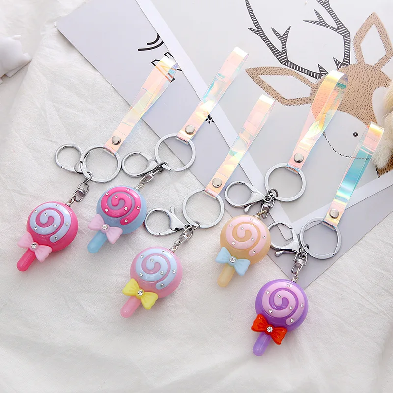 Светодиодный акриловый мини кошелек для ключей Lollipop Kawaii брелок девочек