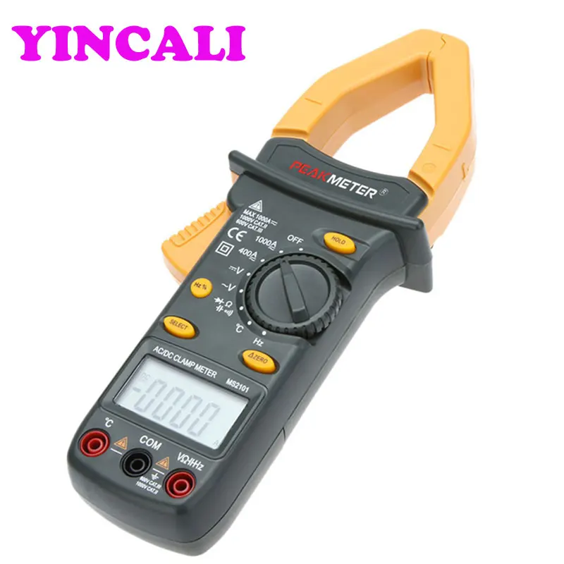 

Токоизмерительные клещи 2 шт./лот, профессиональный ампервольтметр переменного/постоянного тока с автоматическим выбором диапазона, диапазон измерений MS2101, с испытанием температуры до 1000 А