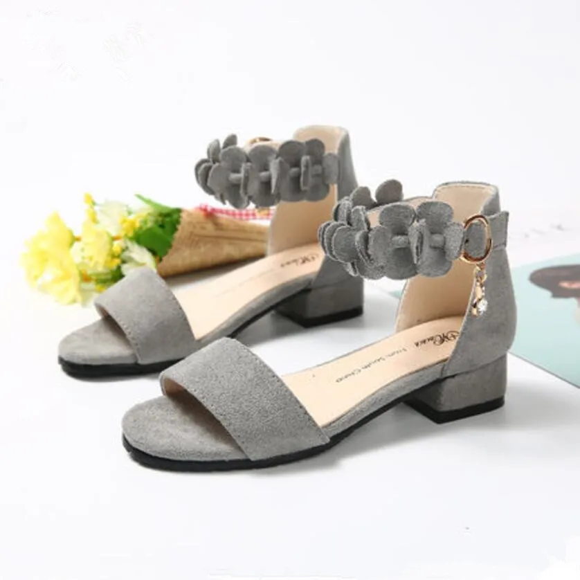 Gamlon/Босоножки на низком каблуке для девочек обувь принцессы Новинка 2017 года