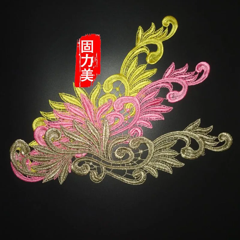 10PC 12 colors gold purple blue pink gray brown red green embroidered lace appliques sewing on patches flowers | Дом и сад