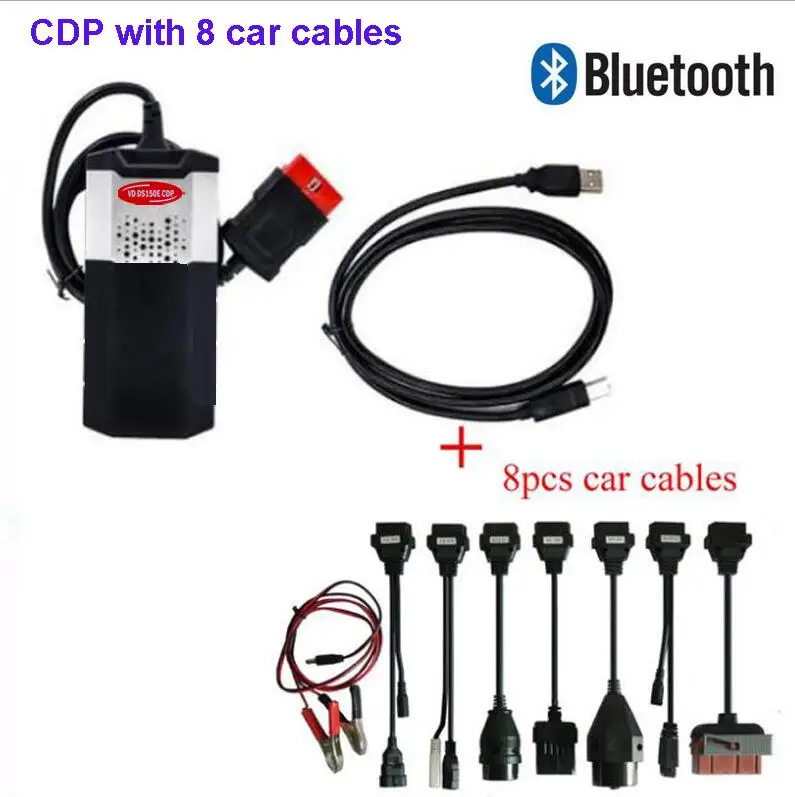 Bluetooth withcables vci,0 keygen с bluetooth obd2 кабель Диагностический Инструмент TCS автомобили Грузовики vd ds150e cdp для delphis vdijk autocoms pro - Цвет: Bluetooth withcables