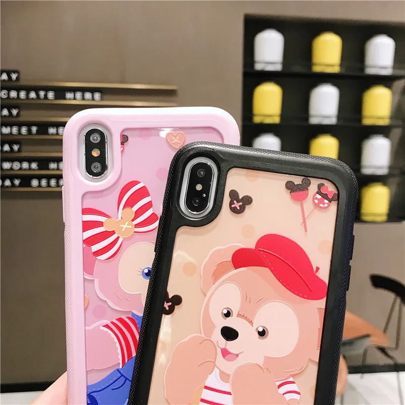 TPU+ PC двусторонний помощи чехол для iphone X XR XS MAX 7 8 плюс 6 6s милые даффи ShellieMay аниме Gelatoni StellaLou чехол