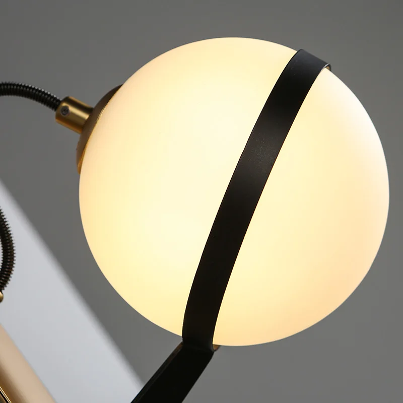 Современная акриловая круглая стеклянная настенная лампа в скандинавском стиле