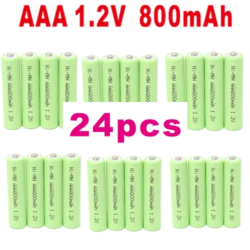 24 pcs AAA аккумуляторная батарея AAA 1,2 V батареи 800mah Ni-MH батареи перезаряжаемые батареи для дистанционного управления игрушки(4 шт-40 шт - Цвет: 24 pcs