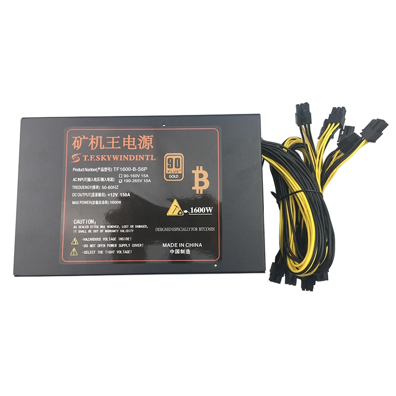 T. F. SKYWINDINTL 1600 Вт ПК блок питания psu antminer S7 S9 L3+ D3 A4 A6 741 E9 Шахтерская машина сервер горная плата psu bitmain apw3