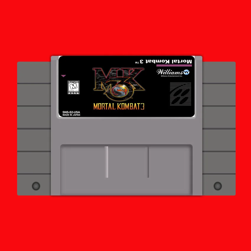 Лидер продаж большая серая игровая карта Mortal Kombat 3 16 бит для игрока США NTSC |