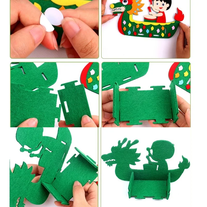 DIY детская ручная лодка дракона 3D модель детские игрушки ручной работы гоночная