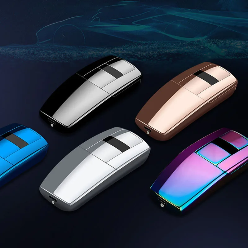 USB Зажигалка двойная дуга ветрозащитная металлическая беспламенная Электронная