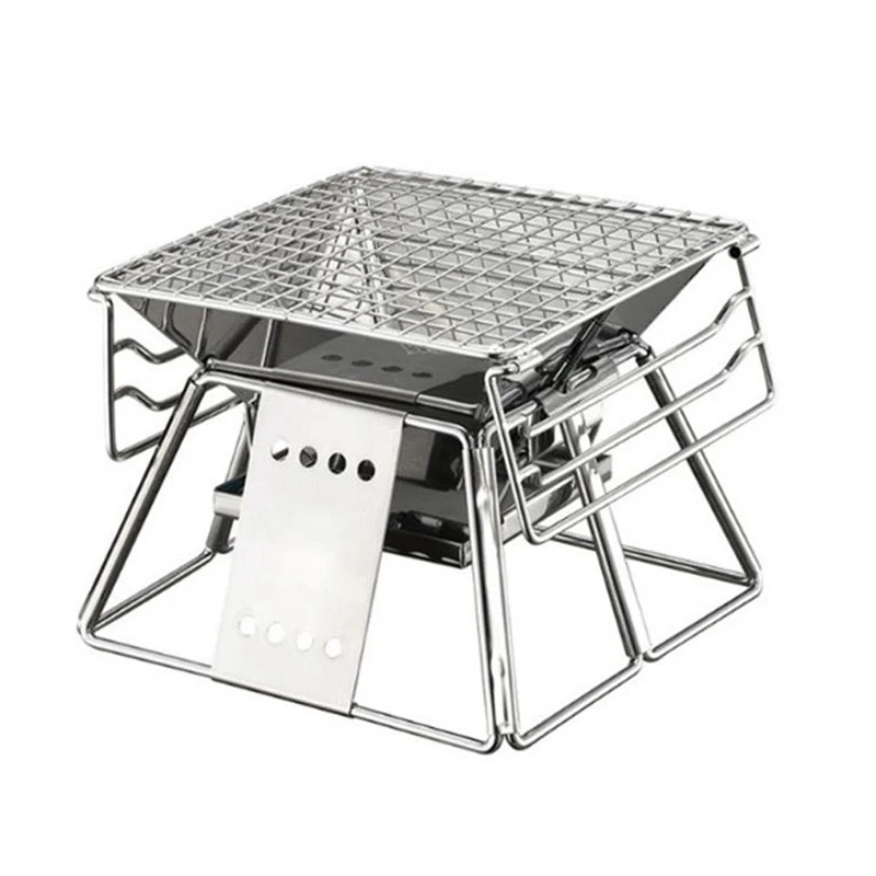 Изысканный портативный гриль для барбекю из нержавеющей стали | Спорт и