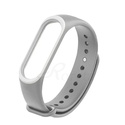 gray and white Для mi Band 3 силиконовый спортивный ремешок, двойной цветной браслет, сменный Браслет, аксессуары для Xiaomi mi, ремешок на запястье 3 - Цвет: gray and white