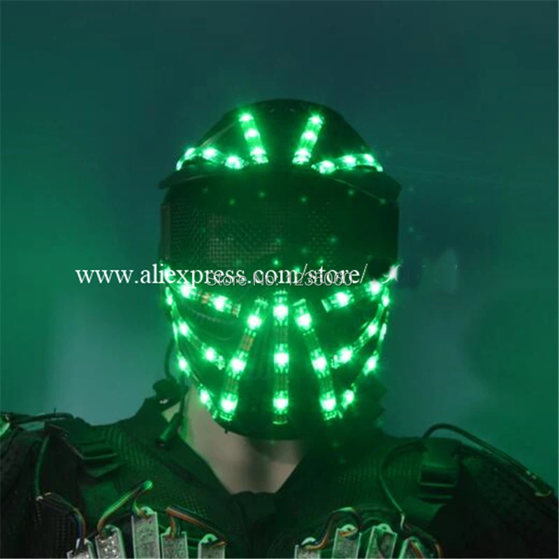 New RGB Colorful LED Luminous Robot Helmet Flashing Halloween Christmas Party Stage Performance Hat Headwear For Dancing Bar DJ | Дом и сад