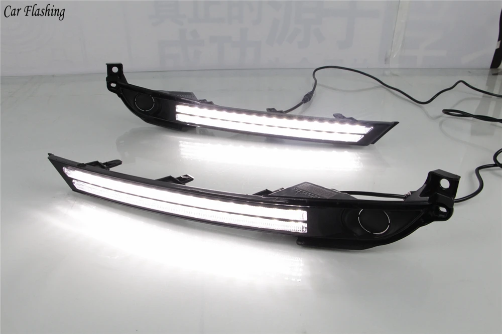 Автомобильная проблесковая 1 набор 12 V ABS светодиодный DRL дневные ходовые огни дневного света с желтым сигналом поворота лампы для Mazda CX-5 cx5 cx 5