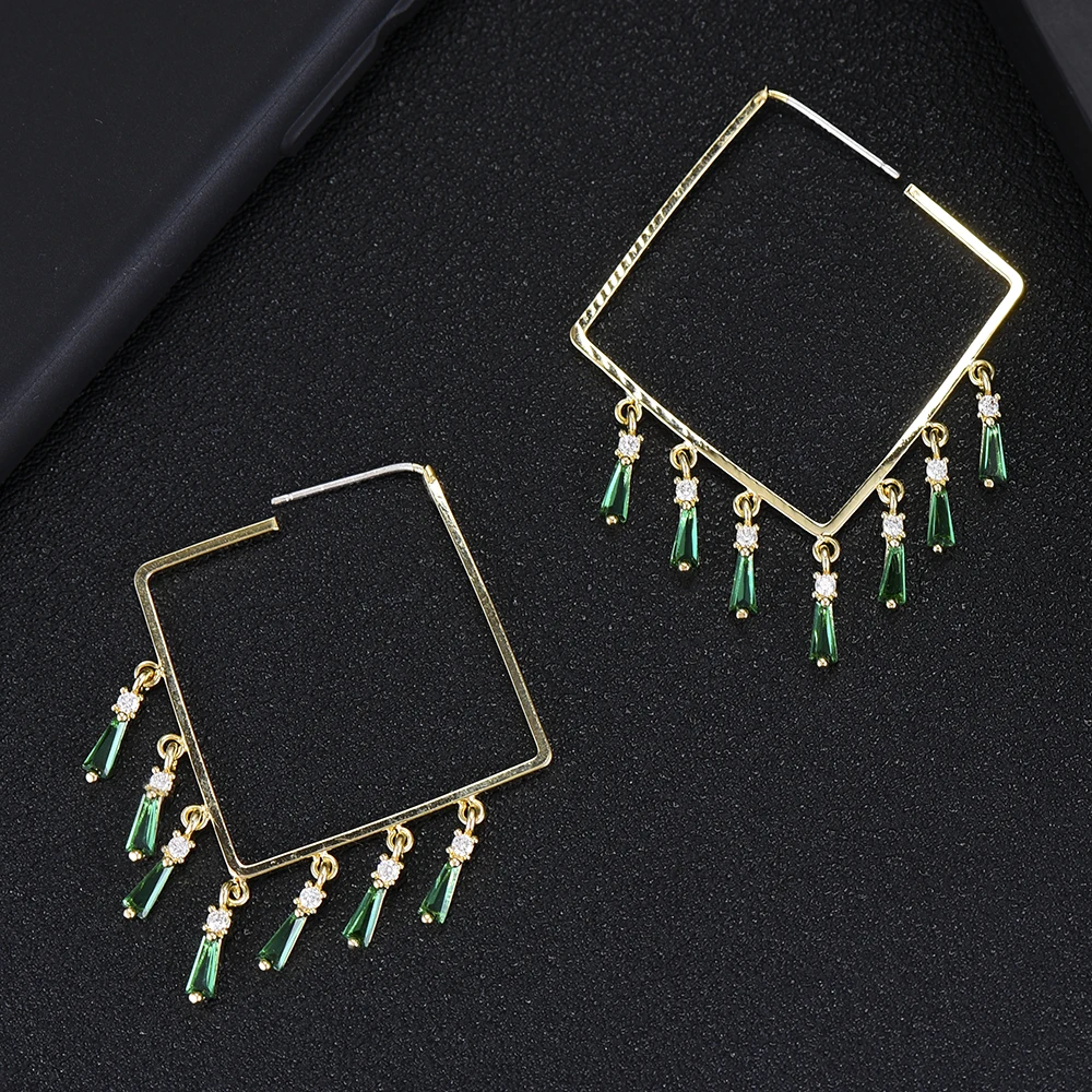 Женские серьги с кисточками SISCATHY простой фианит кристаллами Дубаи