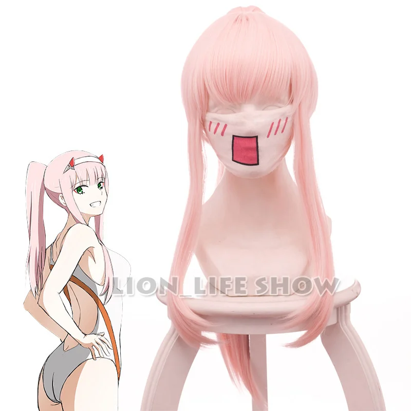 

65 см аниме дорогой в FRANXX 02 Strelizia розовый Ichigo купальники бикини Ep7 парик для волос Косплей парик