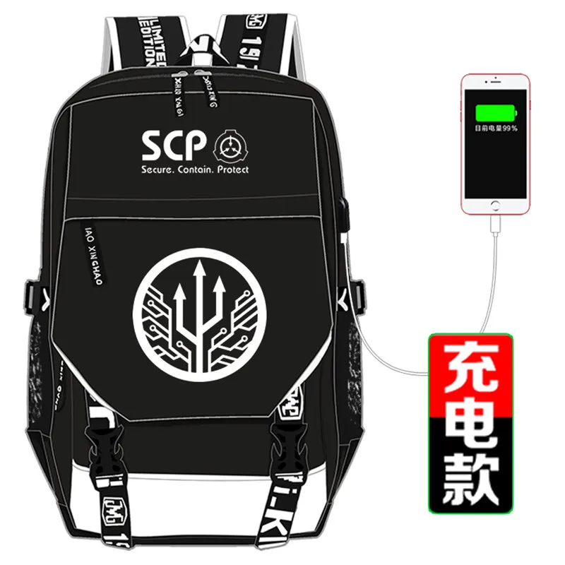 SCP, специальные процедуры удержания, школьная сумка, рюкзак с принтом, usb зарядка, рюкзак для ноутбука, холщовые дорожные сумки - Цвет: I