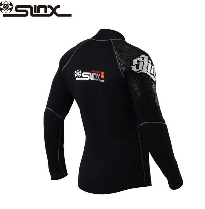 SLINX 5mm Neoprene Men Scuba Diving Swimsuit Boating Fleece Lining Warm Jacket Wetsuit Surfing Windsurfing Swimwear |