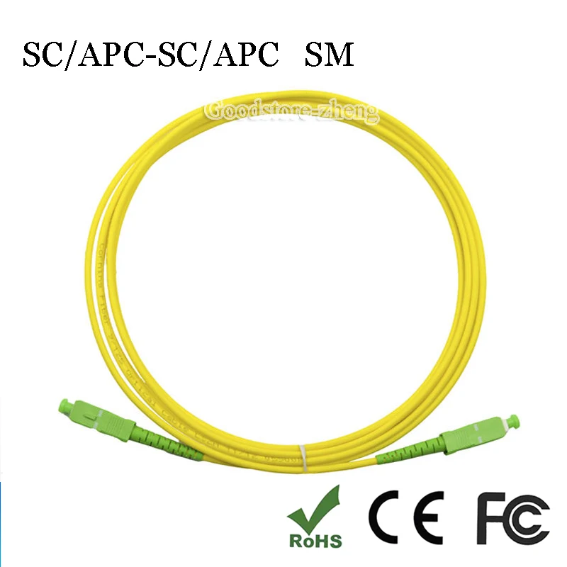 SC/APC SIMPLEX 9/125 волоконный соединительный кабель одномодовый APC 3 M/5 M/10 M/15 M/20 M/30 M/50 M/80