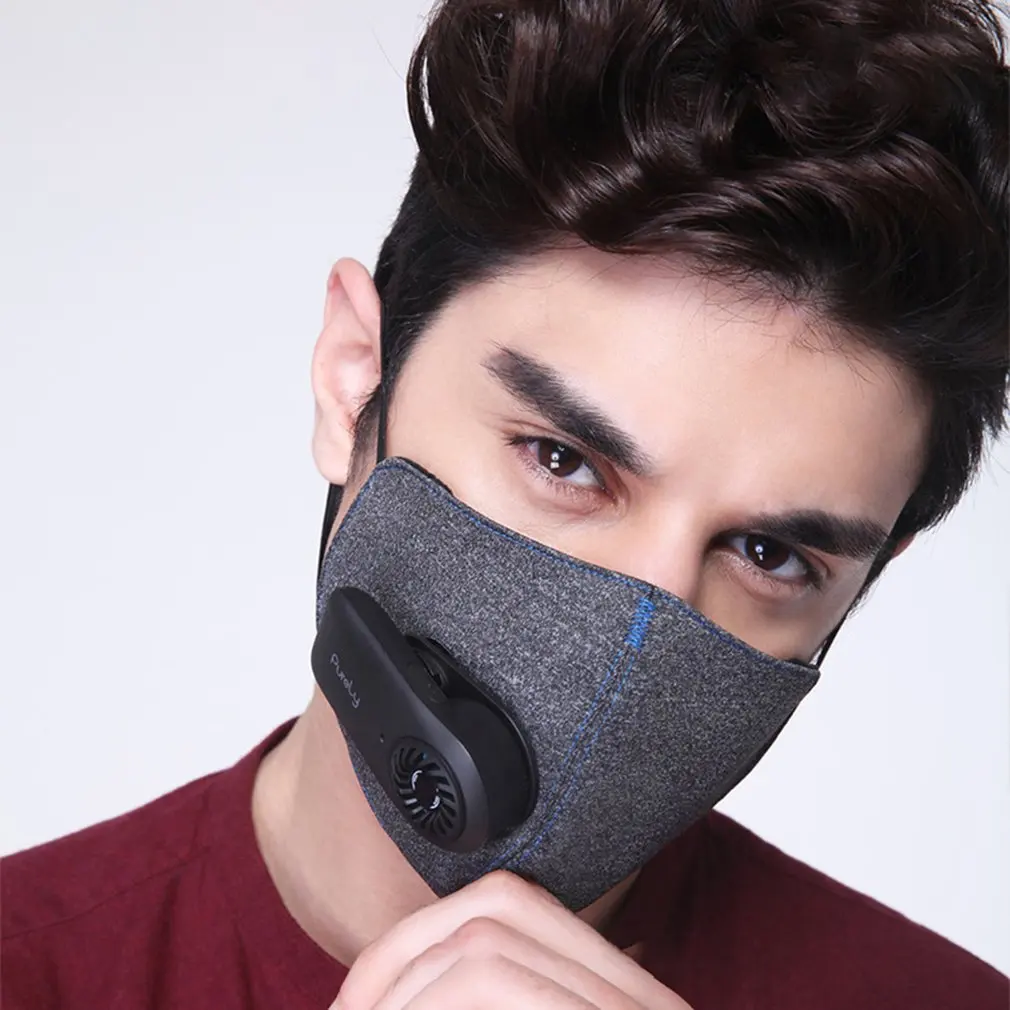 Xiaomi чисто Пылезащитная маска фильтр для воздуха фильтр Маска Анти дымка рот маска с PM2.5 550 mAh Battreies перезаряжаемый фильтр с вентилятором H15