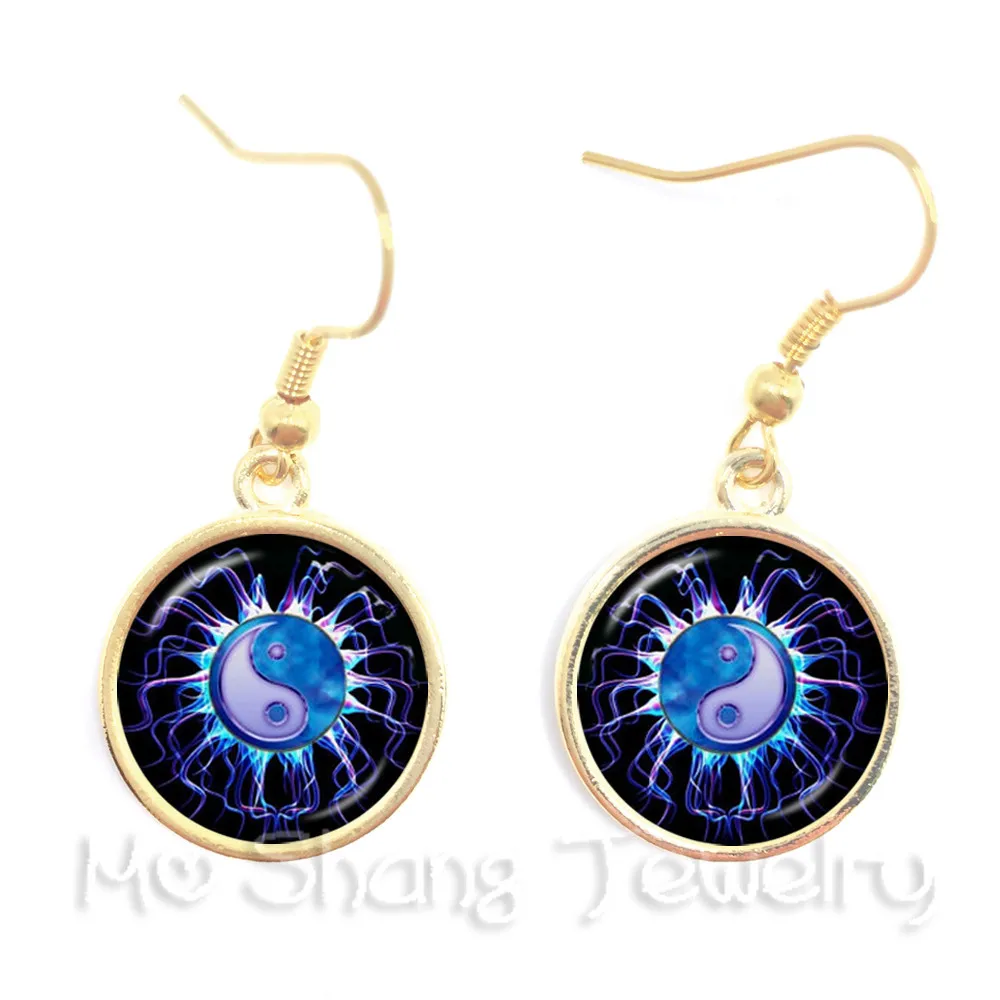Yin Yang Dangle Earrings Jewelry Black and White Symbol Taoism Buddhism Spiritual Yin-Yang Harmony | Украшения и аксессуары