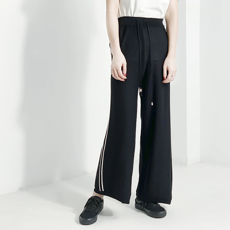 Palazzo Pants Promotion Rayon Acrylic Loose None 2019 Autumn New Women's Trousers Ice Knitted Wide Leg Casual Knit Women | Женская
