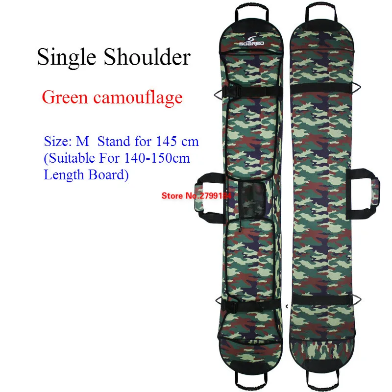 Green Size M Single Новая Лыжная Бортовая Сумка, сумка для сноуборда, лыжная Бортовая Сумка, устойчивая к царапинам, монобордная пластина, защитный чехол, ткань для дайвинга, полупокрытие - Цвет: Green Size M Single
