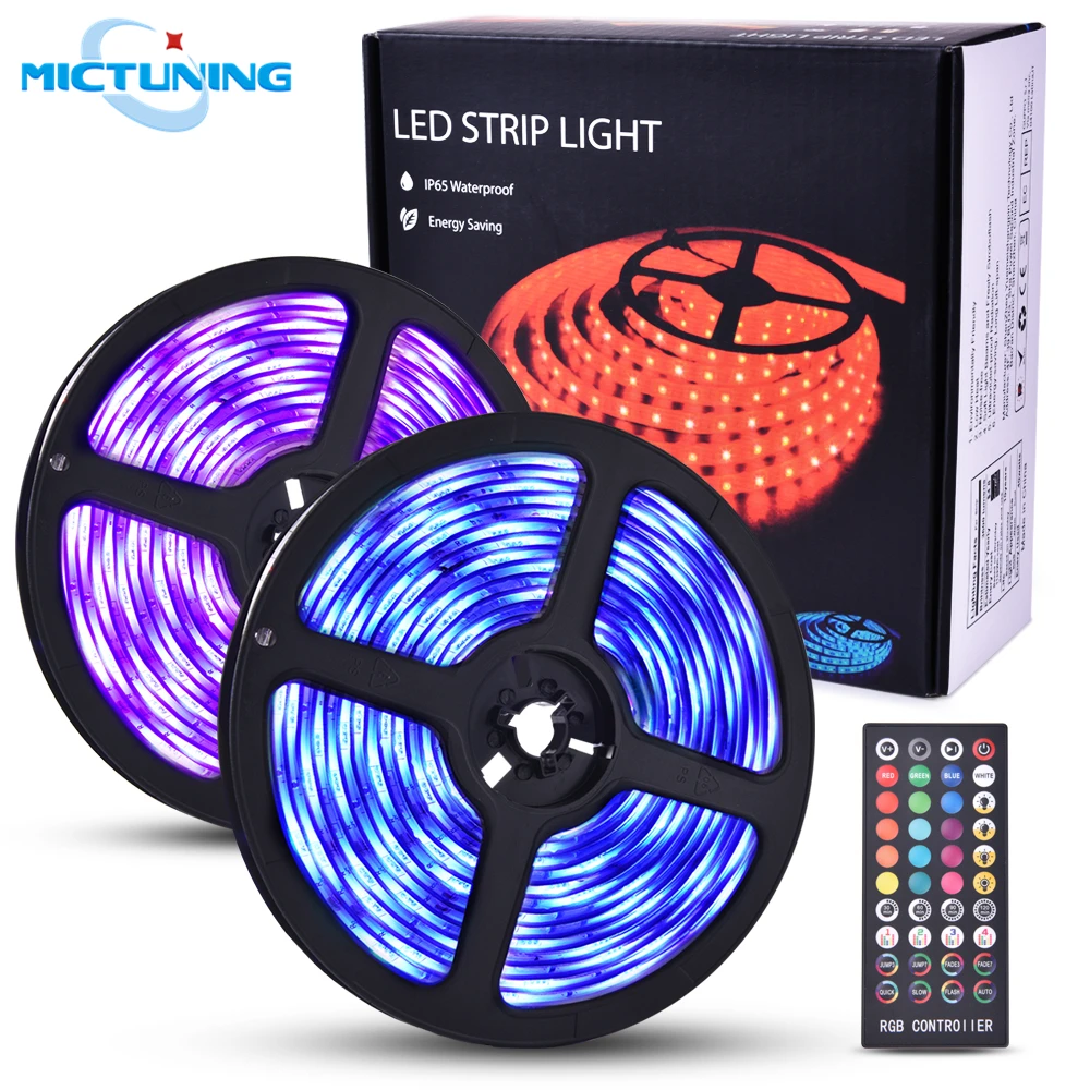 Новая RGB Светодиодная лента MICTUNING с синхронизацией музыки 32 8 футов/10 м гибкая