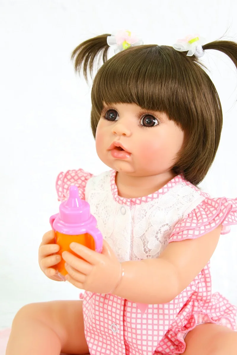55cm Full Body Silicone Reborn Baby Doll For Girls Vinyl Newborn Princess Babies Birthday Gift Child Bathe Play House Toy | Игрушки и
