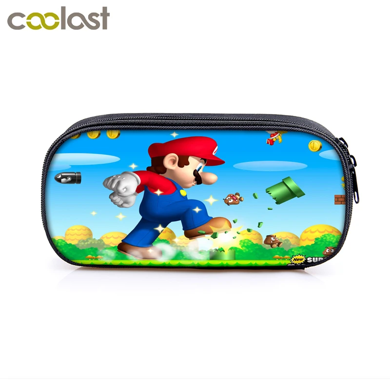 Косметический чехол с рисунком Марио/smash bros, сумка для карандашей, сумка для мальчиков и девочек, школьный чехол, принадлежности, пенал